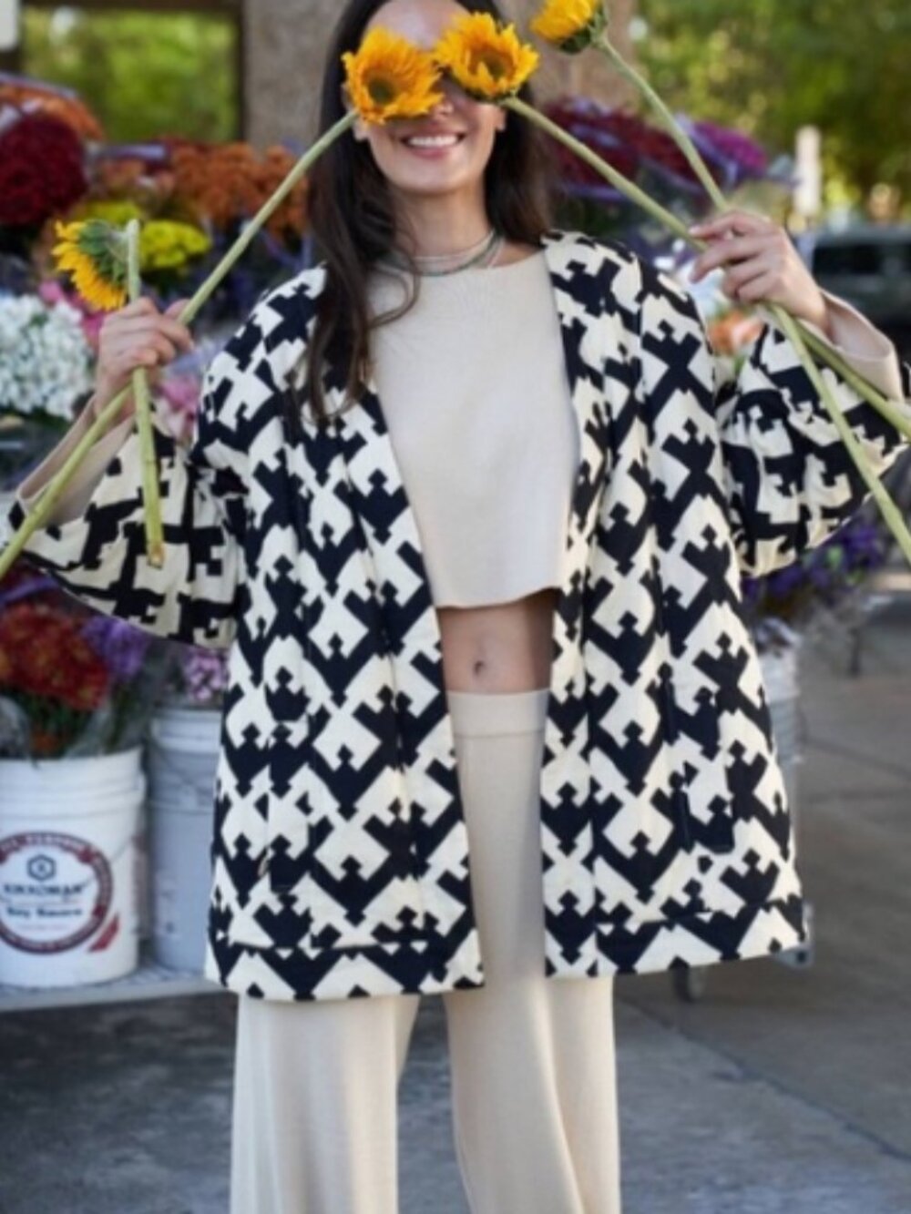 Geo Print Oversized Future Collective (Target) Quilted Jacket